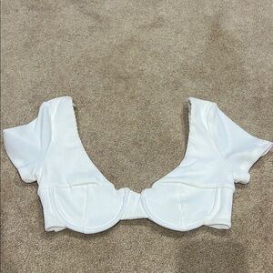 White Ribbed Crop Top